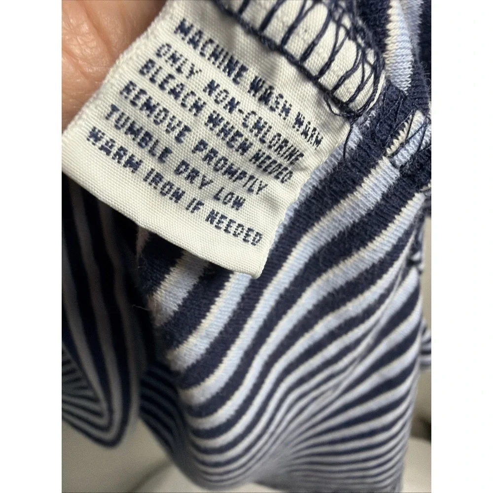 Polo Ralph Lauren Polo Mens Medium Collar Pony SS Blue Stripe Cotton 1/4 Button